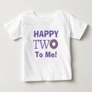 Camiseta Para Bebê Feliz segundo aniversário, Rosquinha Roxo