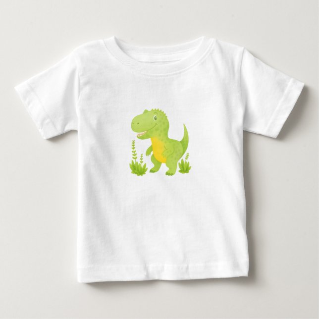 Camiseta Para Bebê Feliz T-Rex (Frente)