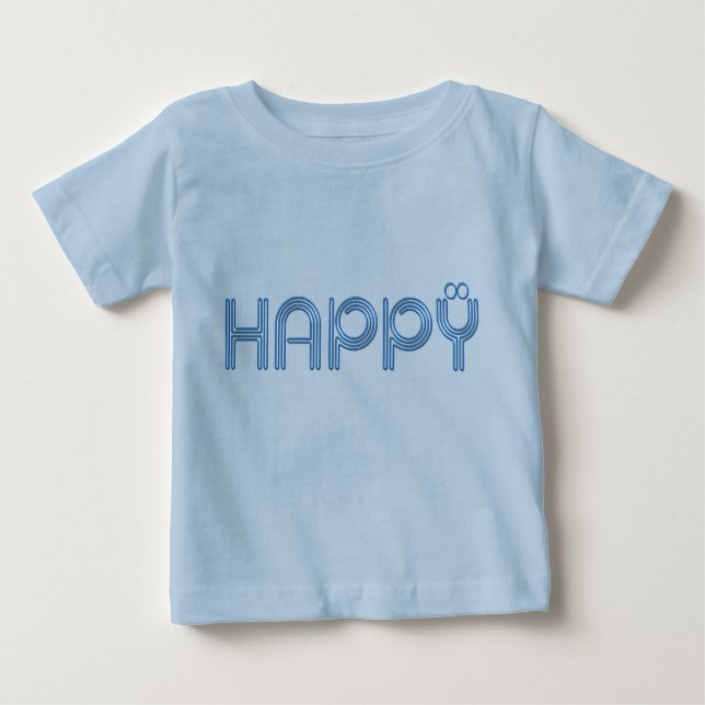 Camiseta Para Bebê FELIZ Teto GRÁFICO Inspirado (Frente)