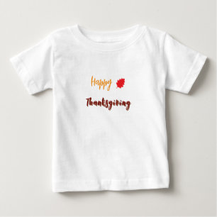 Camiseta Para Bebê Feliz texto de ação de graças