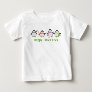 Camiseta Para Bebê Feliz Tinsel Toes