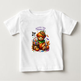 Camiseta Para Bebê Feliz Urso de Mágico Helloween