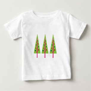 Camiseta Para Bebê Felizes Árvores de Natal