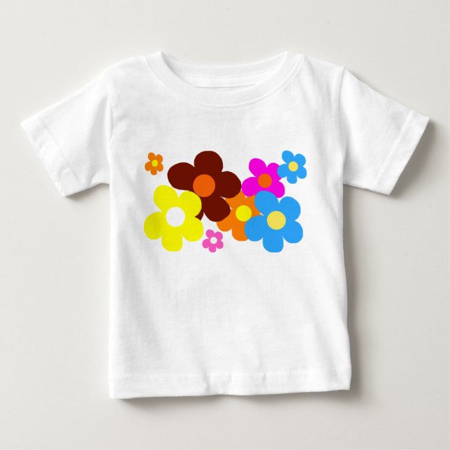 Camiseta Para Bebê Felizes Flores (Frente)