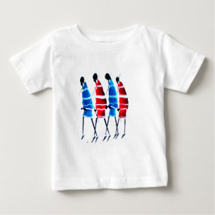 Camiseta Para Bebê Felizes Pessoas Maasai Guerreiros Andando Impressã