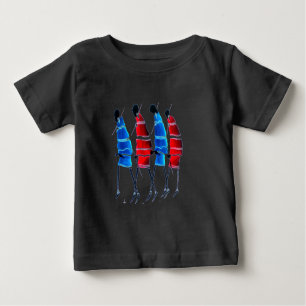 Camiseta Para Bebê Felizes Pessoas Maasai Guerreiros Andando Impressã