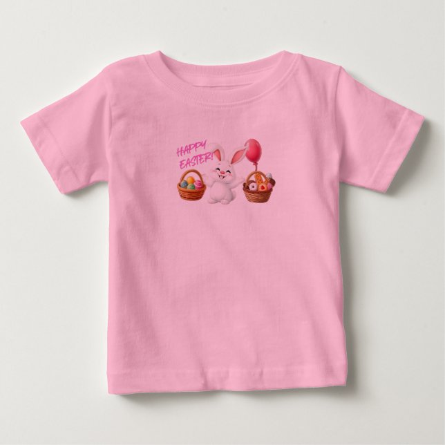 Camiseta Para Bebê Felz pascoa (Frente)