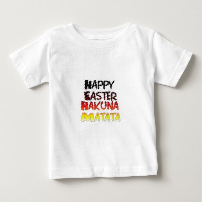 Camiseta Para Bebê Felz pascoa Abençoado Hakuna Matata Holiday (Frente)