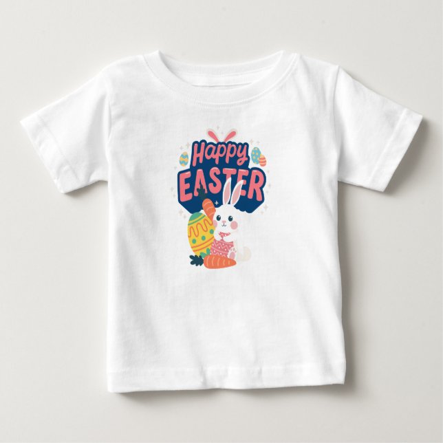 Camiseta Para Bebê Felz pascoa Bunny (Frente)