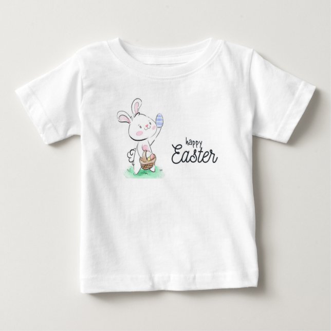 Camiseta Para Bebê Felz pascoa Bunny (Frente)