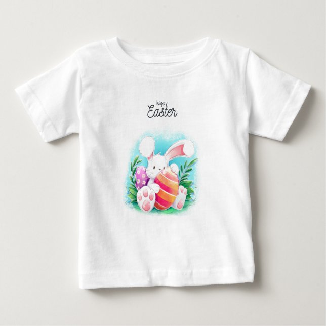 Camiseta Para Bebê Felz pascoa Bunny (Frente)
