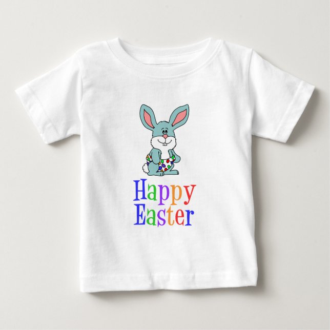 Camiseta Para Bebê Felz pascoa Cartoon Bunny (Frente)