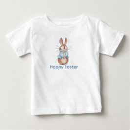 Camiseta Para Bebê Felz pascoa Coelho Bonito - Gráfico Adorável de Co