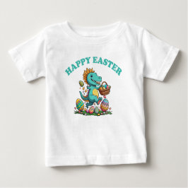 Camiseta Para Bebê FELZ PASCOA com BABY DINOSAUR