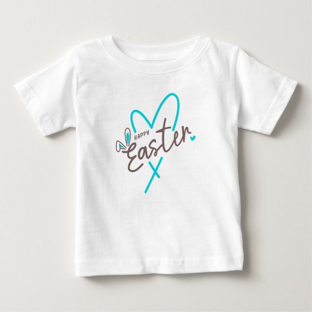 Camiseta Para Bebê Felz pascoa da Família Correspondente (Frente)