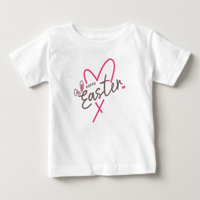 Camiseta Para Bebê Felz pascoa da Família Correspondente (Frente)