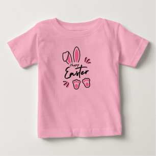 Camiseta Para Bebê Felz pascoa (rosa)