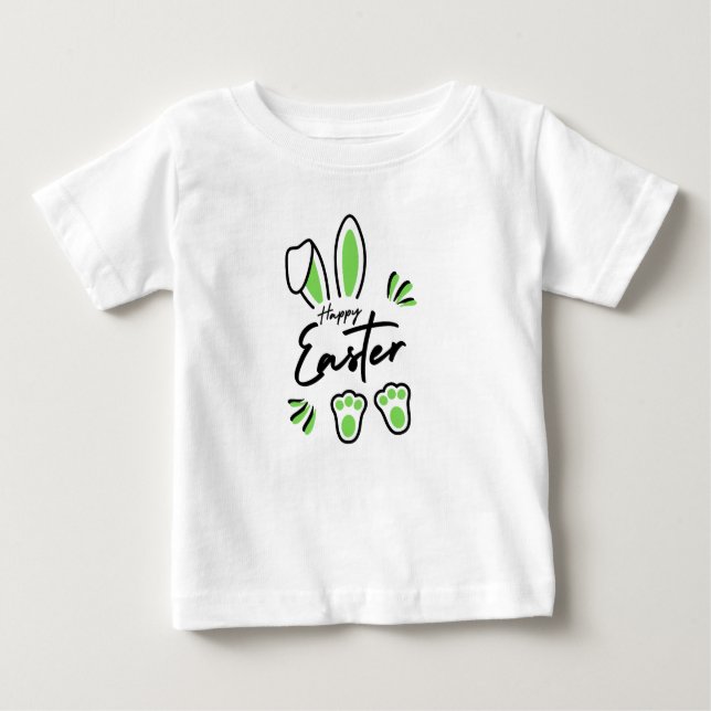 Camiseta Para Bebê Felz pascoa (verde) (Frente)