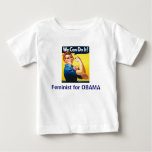 Camiseta Para Bebê Feminista de Lilttle para OBAMA