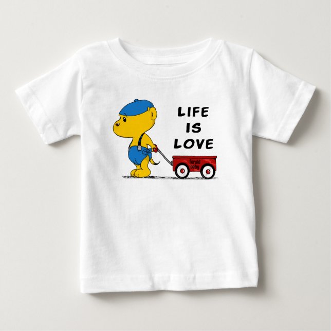 Camiseta Para Bebê Ferald Baby | A Vida É Amor (Frente)