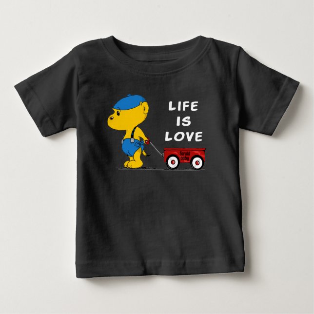 Camiseta Para Bebê Ferald Baby | A Vida É Amor (Frente)