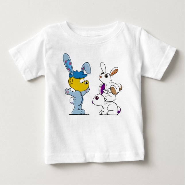 Camiseta Para Bebê Ferald e The Bunniez (Frente)