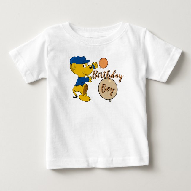 Camiseta Para Bebê Ferald | Garoto de aniversário otimista (Frente)