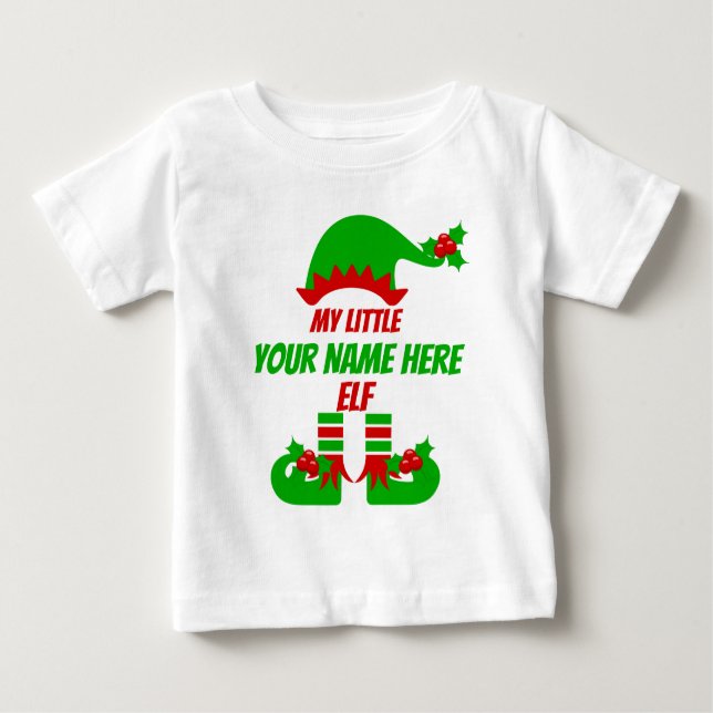 Camiseta Para Bebê Feriado de Correspondência da Família Elf Natal Pe (Frente)
