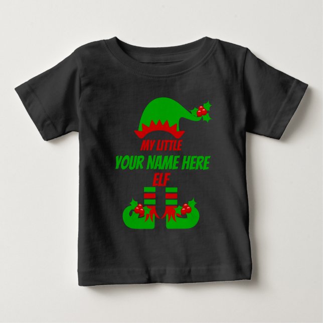 Camiseta Para Bebê Feriado de Correspondência da Família Elf Natal Pe (Frente)