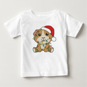 Camiseta Para Bebê Feriado de Natal em Porcos de Guniea