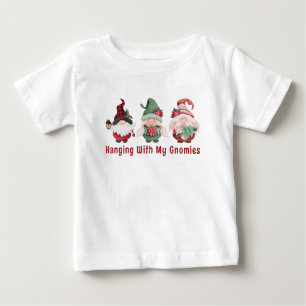 Camiseta Para Bebê Feriado dos Gnomos de Natal