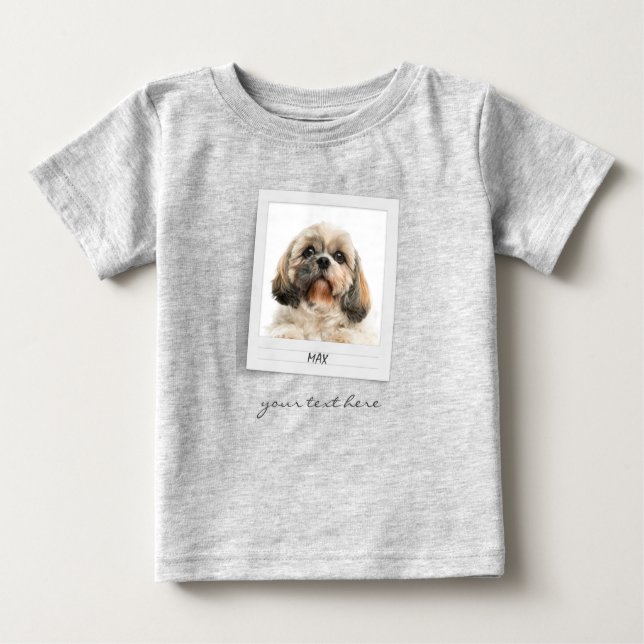 Camiseta Para Bebê Feriado Personalizado do Quadro de Fotos de Aniver (Frente)