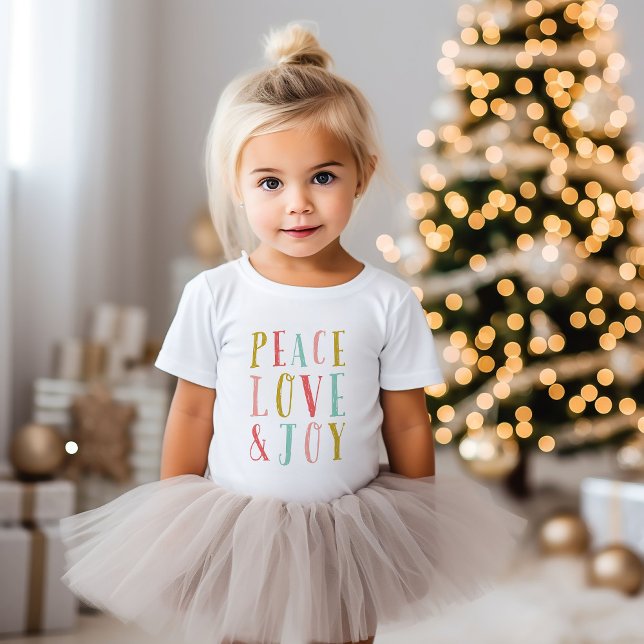 Camiseta Para Bebê Feriado Whimsical de Paz e Joy (Criador carregado)