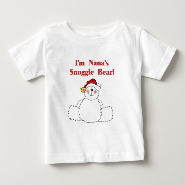 Camiseta Para Bebê Feriados de Natal do Urso Motivo da Nana (Frente)