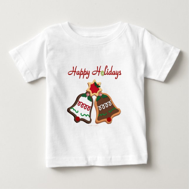 Camiseta Para Bebê Feriados Felizes Festas de Natal (Frente)