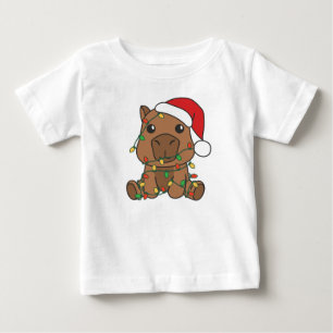 Camiseta Para Bebê Férias de inverno de Capybara