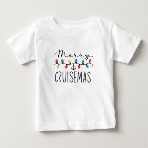 Camiseta Para Bebê Férias de Natal em Cruzeiro Familiar Feliz