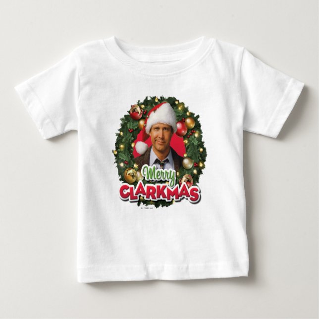 Camiseta Para Bebê Férias de Natal | Feliz Clarkmas (Frente)