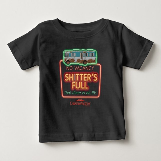 Camiseta Para Bebê Férias de Natal | Sh*tter - Sinal de Neon de Cheio (Frente)