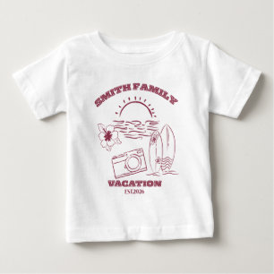 Camiseta Para Bebê Férias de reunião de família personalizadas