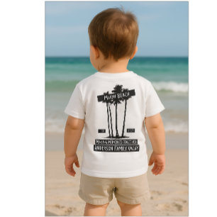 Camiseta Para Bebê Férias Familiares Correspondentes à praia em Miami