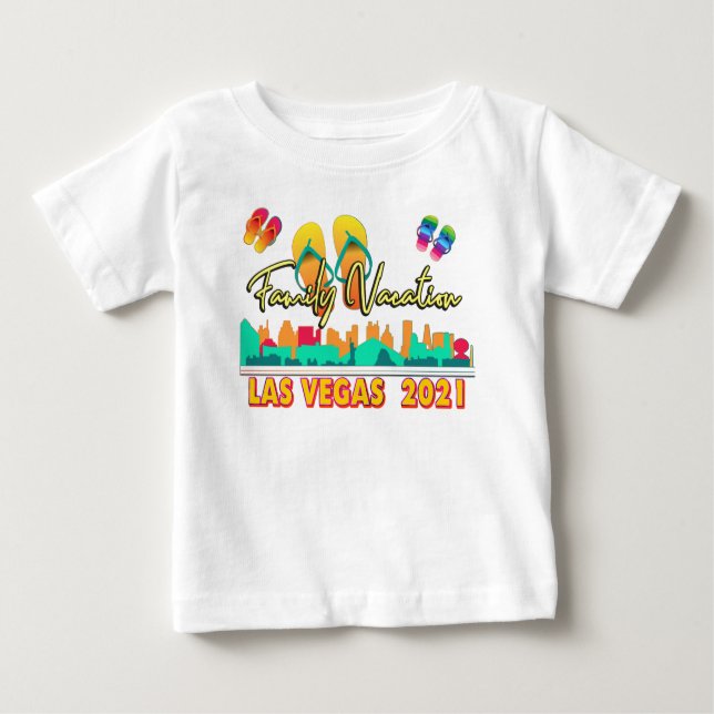 Camiseta Para Bebê Férias Familiares de Las Vegas 2021 Estação de Ver (Frente)