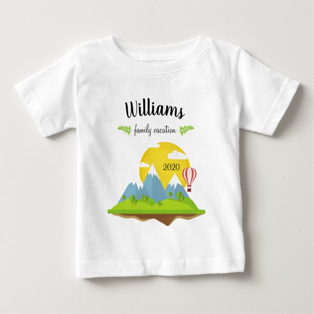 Camiseta Para Bebê Férias Familiares Montanhosas Correspondendo ao So (Frente)
