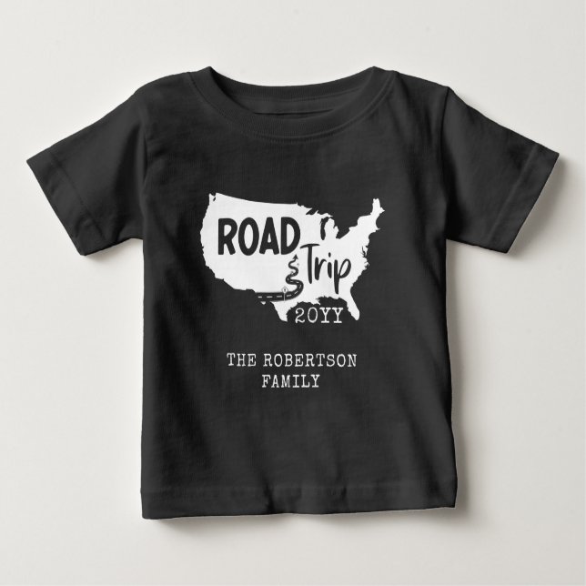 Camiseta Para Bebê Férias Familiares Personalizadas | Family Road Tri (Frente)
