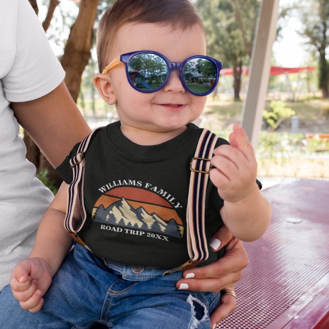 Camiseta Para Bebê Férias na Estrada Familiar Monta Reunião Personali (Criador carregado)