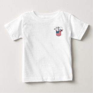 Camiseta Para Bebê Ferramentas de Construção para Crianças Patriótica