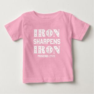 Camiseta Para Bebê Ferro Sharpens Ferro Proverbos 27:11 Cristão