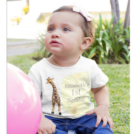 Camiseta Para Bebê Festa Cura Safari Festa Amarelo Selvagem de primei