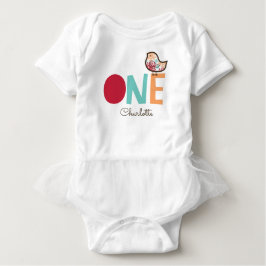 Camiseta Para Bebê Festa de 1º Aniversário da Menina Damask Doce Doce