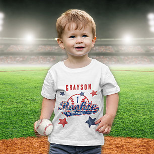 Camiseta Para Bebê Festa de 1º Aniversário do Calouro de Beisebol